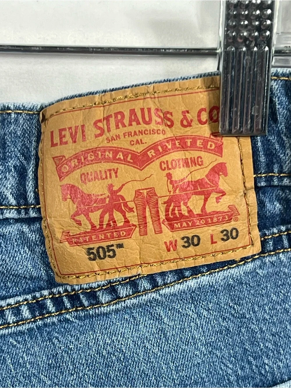 Levis Jeans Mens 505 Straight Leg 30 Denim Bottoms Medium Wash Everyday 30x30